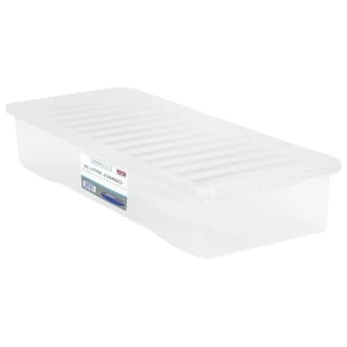 B&M Underbed Storage Box With Lid 55L - Clear 1 B&M Underbed Storage Box With Lid 55L - Clear