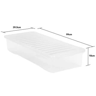 B&M Underbed Storage Box With Lid 55L - Clear 4 B&M Underbed Storage Box With Lid 55L - Clear - Image 4