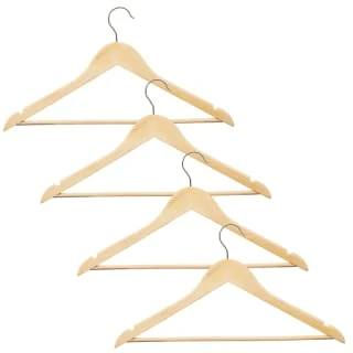 BM Home Shop -BM Home Shop 333091 addis wooden hangers 4pk 3