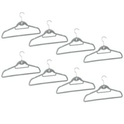 B&M Pure Velvet Hangers 8pk - Grey -BM Home Shop 333534 8pk velvet hangers grey group