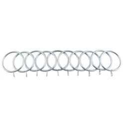 B&M Metal Curtain Rings 10pk - Shiny Nickle -BM Home Shop 369328 metal curtain rings rings shiny nickle 3