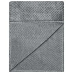 Waffle Faux Fur Throw - Grey -BM Home Shop 372931 heritage collection waffle faux fur throw 130x160cm