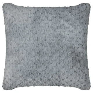 Waffle Faux Fur Cushion - Grey 1 Waffle Faux Fur Cushion - Grey