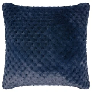 B&M Waffle Faux Fur Cushion - Navy 1 B&M Waffle Faux Fur Cushion - Navy
