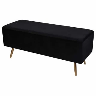 B&M Ottoman With Legs - Black 1 B&M Ottoman With Legs - Black