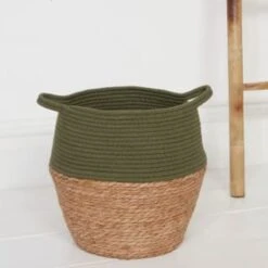 Eze Two-Ton Wicker Basket - Green