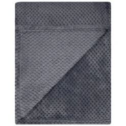 B&M Waffle Throw - Dark Slate -BM Home Shop 383152 supersoft waffle throw dark slate 3