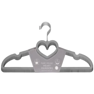 B&M Velvet Heart Shaped Hangers 8pk - Grey 1 B&M Velvet Heart Shaped Hangers 8pk - Grey