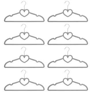 B&M Velvet Heart Shaped Hangers 8pk - Grey 3 B&M Velvet Heart Shaped Hangers 8pk - Grey - Image 3