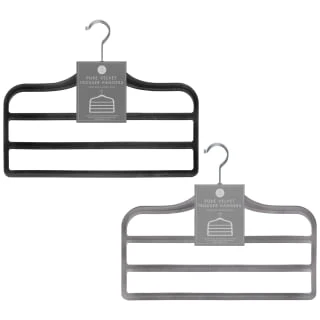 B&M Velvet Trouser Hangers 3pk - Black 4 B&M Velvet Trouser Hangers 3pk - Black - Image 4