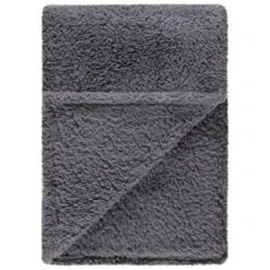 Simply Everyday Teddy Rolled Throw - Grey -BM Home Shop 388688 simply teddy rolled throw grey 2