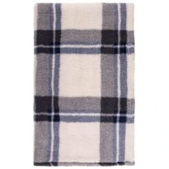 Simply Everyday Check Sherpa Throw - Navy 7 Simply Everyday Check Sherpa Throw - Navy -BM Home Shop 388694 navy check sherpa throw 2