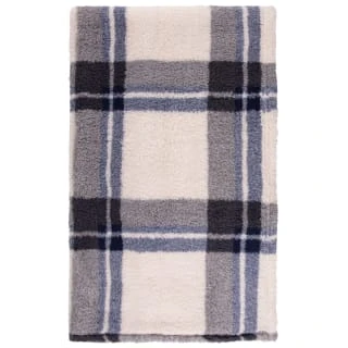 Simply Everyday Check Sherpa Throw - Navy 4 Simply Everyday Check Sherpa Throw - Navy - Image 4