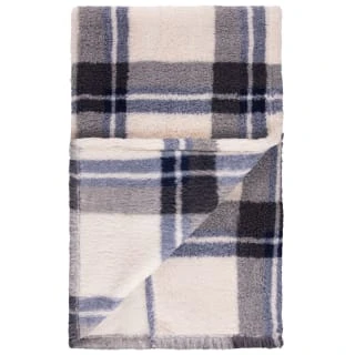 Simply Everyday Check Sherpa Throw - Navy 2 Simply Everyday Check Sherpa Throw - Navy - Image 2