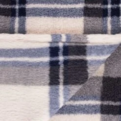 Simply Everyday Check Sherpa Throw - Navy 6 Simply Everyday Check Sherpa Throw - Navy -BM Home Shop 388694 navy check sherpa throw 4