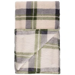 Simply Everyday Check Sherpa Throw - Green 2 Simply Everyday Check Sherpa Throw - Green - Image 2