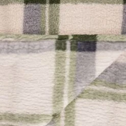 Simply Everyday Check Sherpa Throw - Green 6 Simply Everyday Check Sherpa Throw - Green -BM Home Shop 388700 green check sherpa throw 4