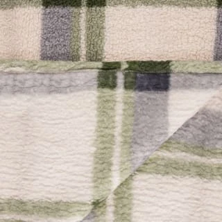 Simply Everyday Check Sherpa Throw - Green 3 Simply Everyday Check Sherpa Throw - Green - Image 3