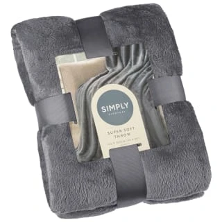 Simply Everyday Super Soft Throw - Grey 1 Simply Everyday Super Soft Throw - Grey