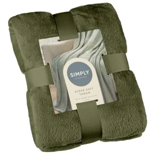 Simply Everyday Super Soft Throw - Green 1 Simply Everyday Super Soft Throw - Green