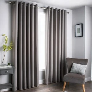 B&M Oxford Grey Black Out Curtains With Eyelets 46 X 54" 1 B&M Oxford Grey Black Out Curtains With Eyelets 46 X 54"