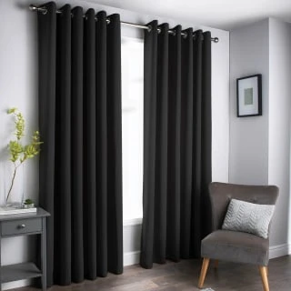 B&M Oxford Black Black Out Curtains With Eyelets 66 X 72" 1 B&M Oxford Black Black Out Curtains With Eyelets 66 X 72"