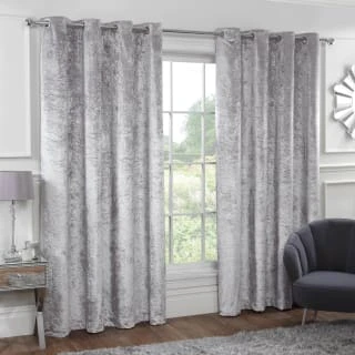 B&M Versailles Silver Crushed Velvet Fully Lined Curtains 66 X 72" 1 B&M Versailles Silver Crushed Velvet Fully Lined Curtains 66 X 72"