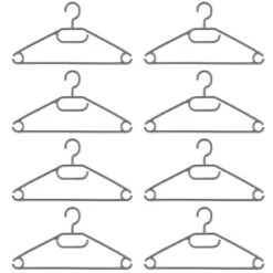 B&M Swivel Hook Hangers 8pk - Grey -BM Home Shop 389265 home organisation 8pk swivel hook hangers grey 2