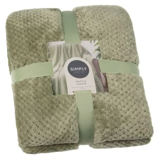 Simply Everyday Waffle Throw - Sage 1 Simply Everyday Waffle Throw - Sage