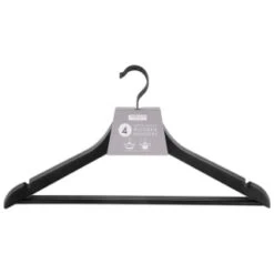 B&M Matt Black Wooden Hangers 4pk