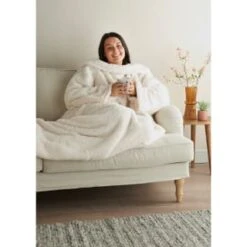 Home Essentials Teddy TV Blanket - Cream 9 Home Essentials Teddy TV Blanket - Cream -BM Home Shop 393427 home essentials teddy tv blanket cream
