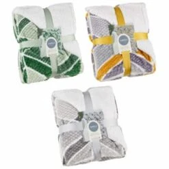 B&M Simply Geo Waffle Throw - Grey -BM Home Shop 394916 394917 394920 simply geo waffle throw group 1