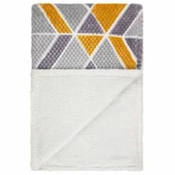 B&M Simply Geo Waffle Throw - Ochre -BM Home Shop 394916 simply geo waffle throw ochre 3