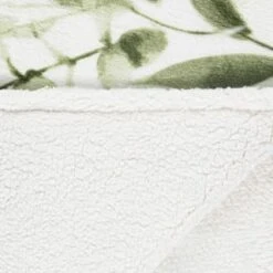 Winston Green Leaf Sherpa Throw -BM Home Shop 394948 winston leaf sherpa throw green 3