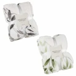 Winston Green Leaf Sherpa Throw -BM Home Shop 394976 394948 winston leaf sherpa throw group