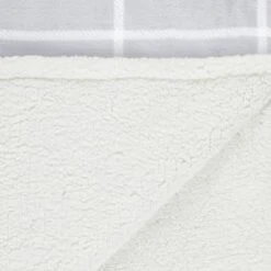 Winston Grey Check Sherpa Throw -BM Home Shop 394978 winston grey check sherpa throw 2