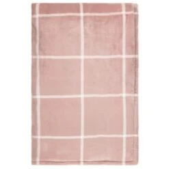Winston Blush Sherpa Check Throw -BM Home Shop 394980 winston check throw blush 3