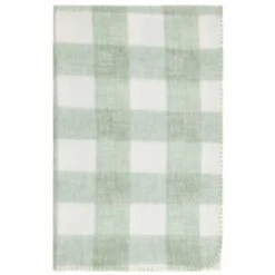 Simply Sage & Gingham Polar Fleece Throw 2pk -BM Home Shop 395026 simply super soft throws 2pk sage gingham 2
