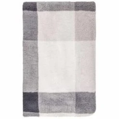 Grey Check Sherpa Throw -BM Home Shop 395038 highland check sherpa throw 4