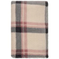 Simply Blush Check Sherpa Throw -BM Home Shop 395364 stripe ocean tide cushion 4