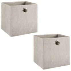 Lokken Cord Storage Cubes 2pk - Light Grey -BM Home Shop 395811 2pk cord lokken storage cubes light grey 3