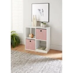Lokken Cord Storage Cubes 2pk - Pink -BM Home Shop 395813 2pk cord lokken storage cubes pink 4