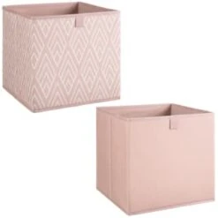 Lokken Printed Storage Cubes 2pk - Pink Diamond -BM Home Shop 395838 2pk printed lokken storage cubes pink diamond 3