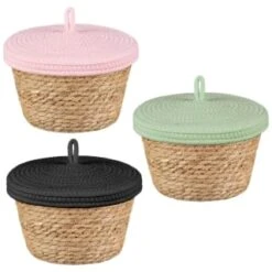 B&M Kendall Basket With Lid - Green -BM Home Shop 395974 395975 395976 kendall basket with lid group 2