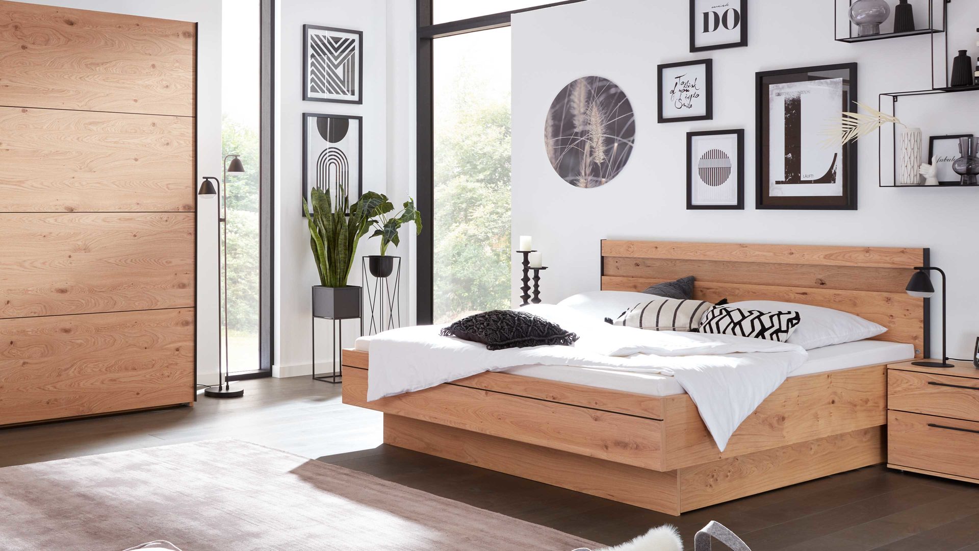 BM Home Shop 1 BM Home Shop -BM Home Shop Interliving Schlafen ALLES Schlafen Bettgestell Interliving aus Holz in Holzfarben Interliving Schlafzimmer Serie 1024 Bettgestell 86538 schwebend Liegeflaeche ca 180